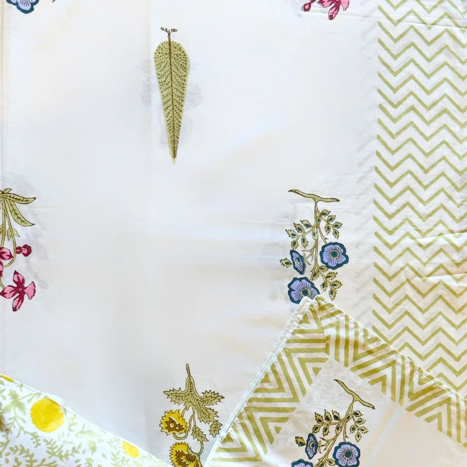 Aaranya Ease Handblock Bedsheet Set