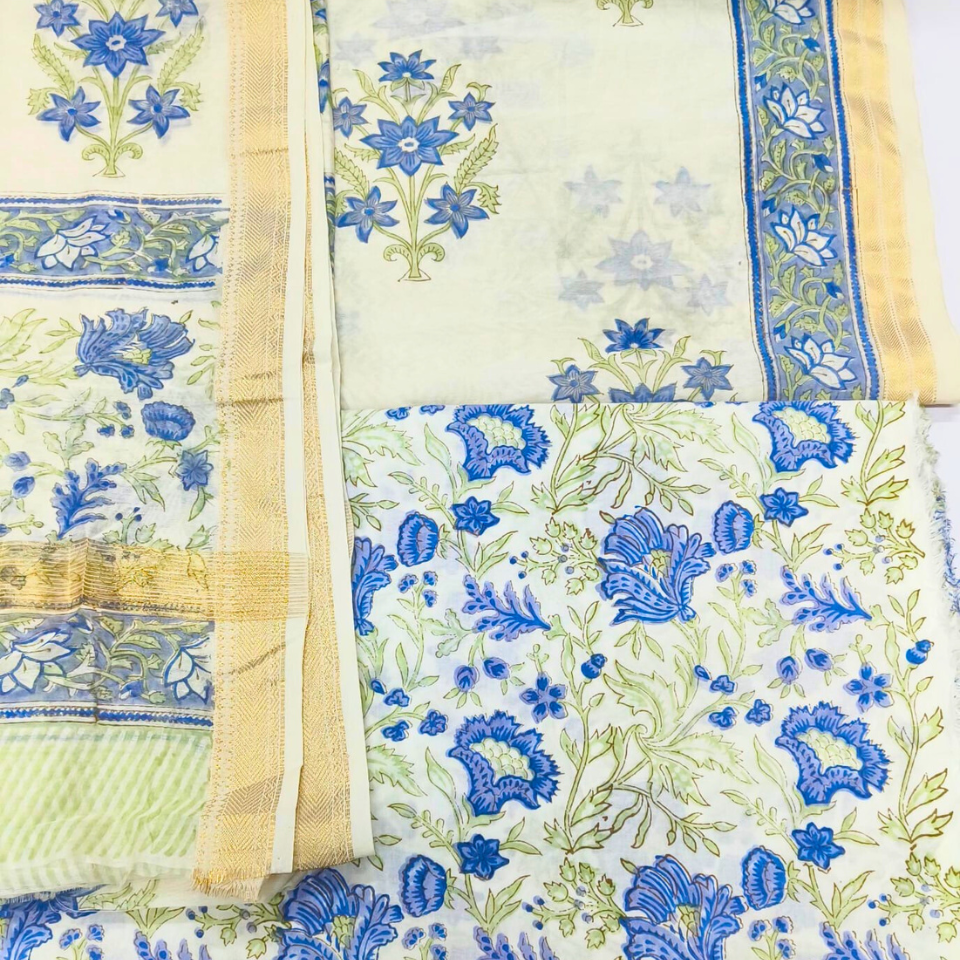 Soft Bloom Maheshwari Suit
