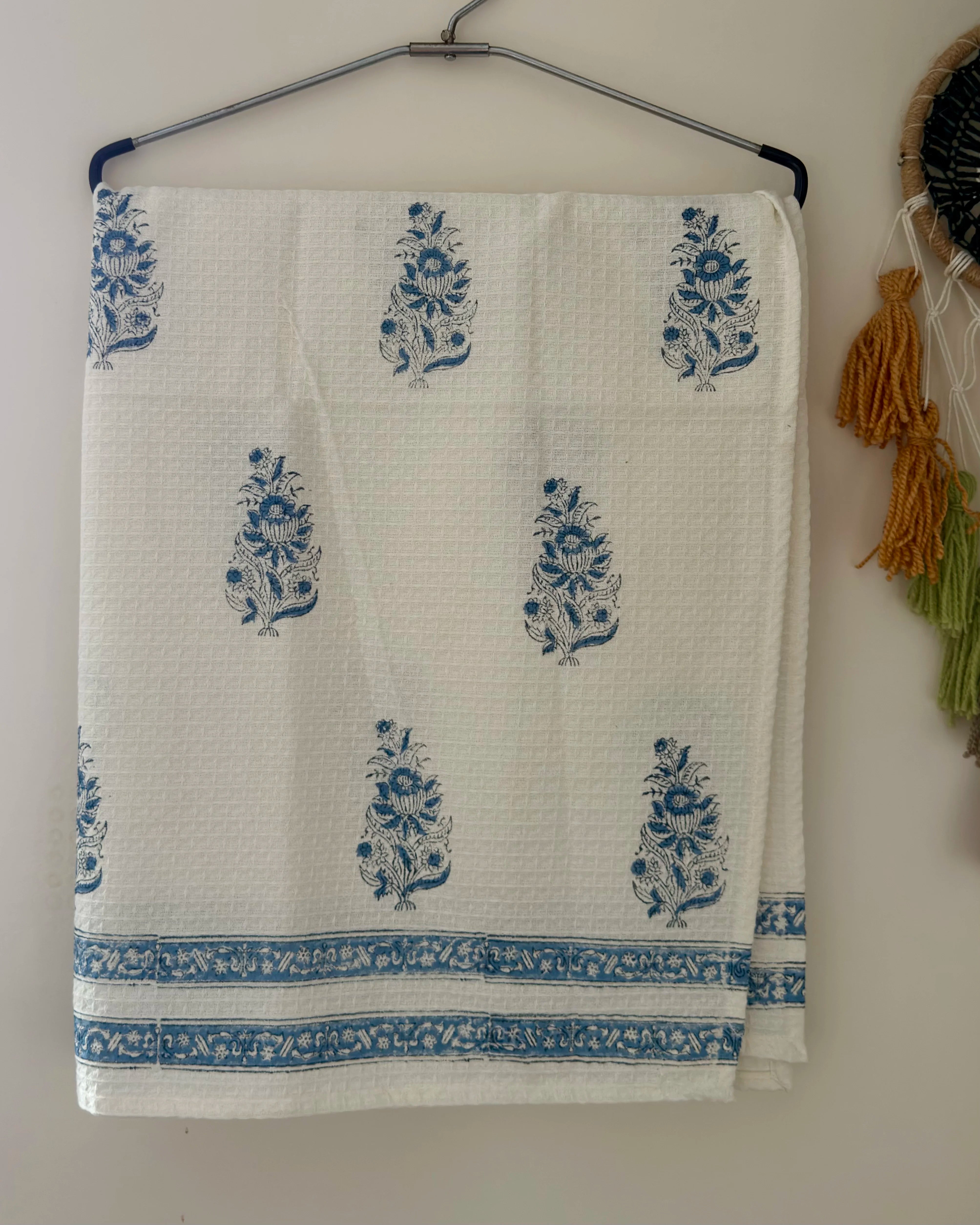 Indigo bloom Cotton Waffel Towel