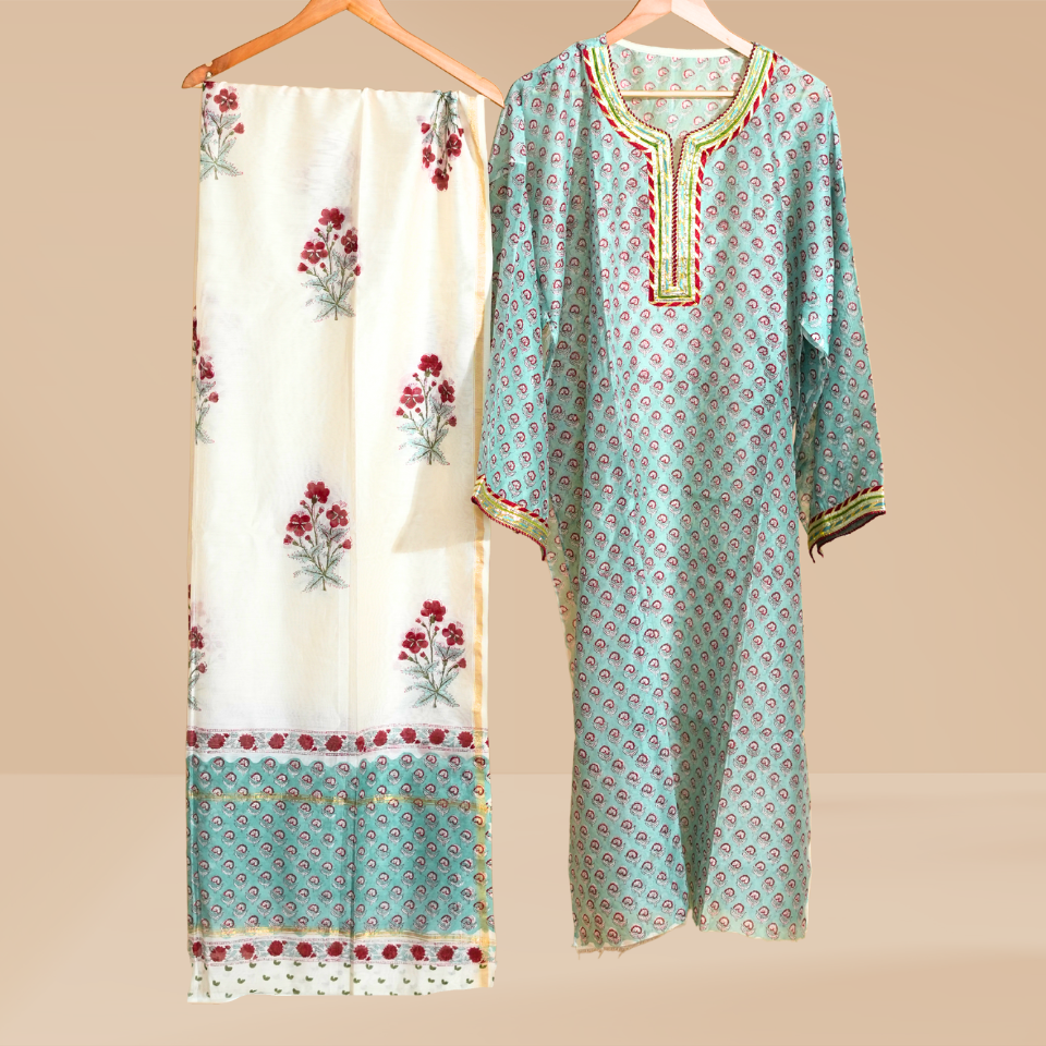 Kavya Ivory Classic Chanderi Suit Set