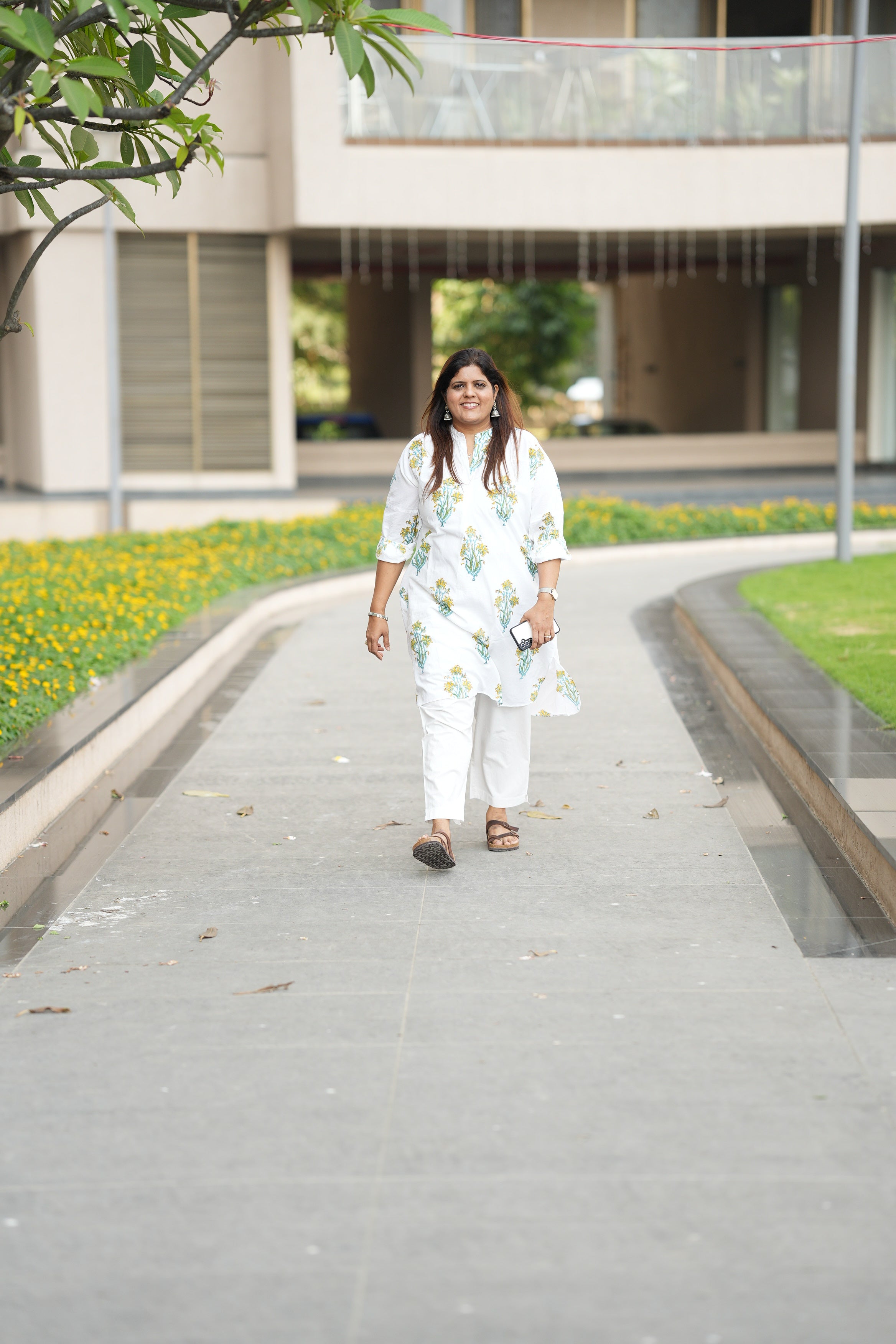 Marigold Trails Handblock Boxed Style Kurta Set