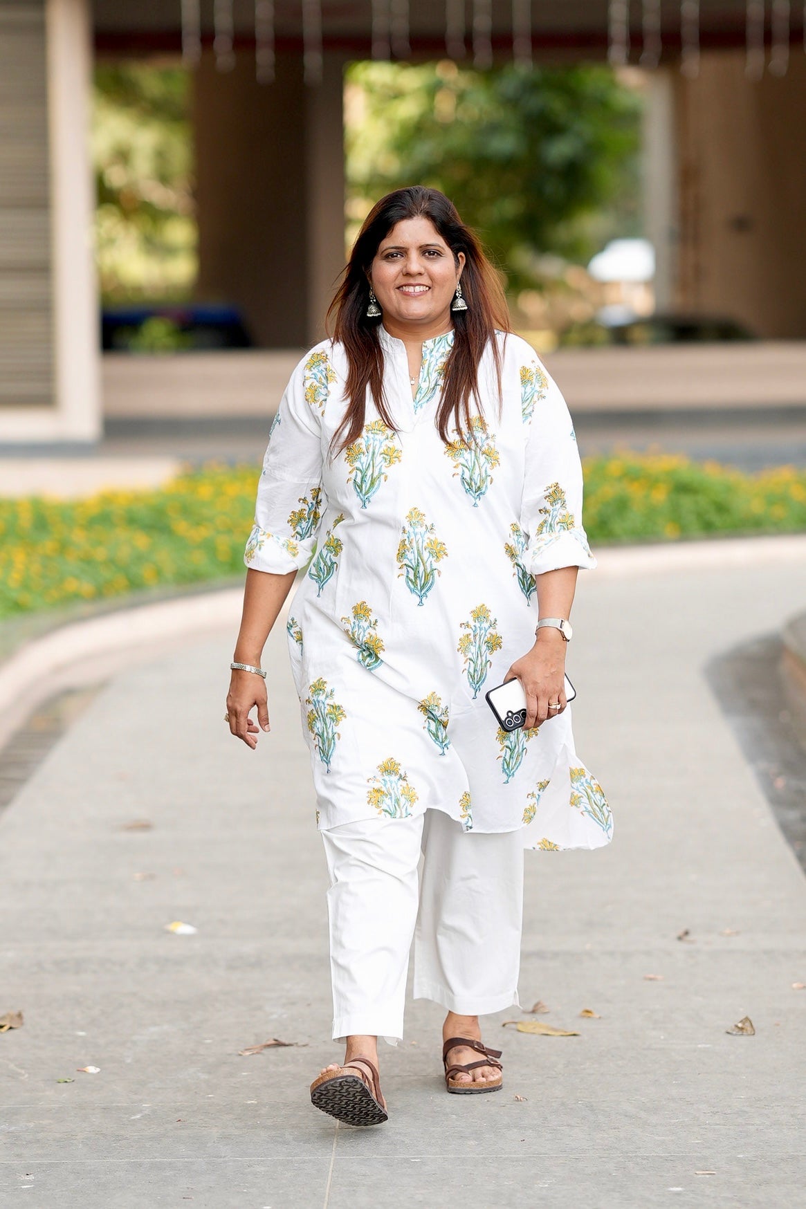 Marigold Trails Handblock Boxed Style Kurta Set